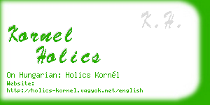 kornel holics business card