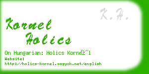 kornel holics business card